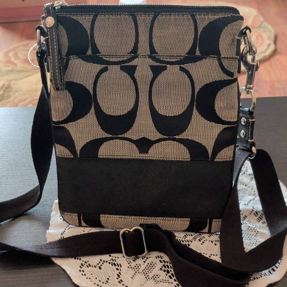 Coach Black and Tan Crossbody Bag